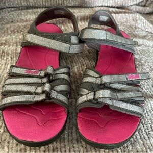 Teva Shockpad Tirra Metallic Silver Adjustable Sandals Waterproof Size Womens 7